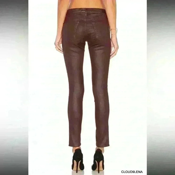 AG - ADRIANO GOLDSCHMIED Legging Ankle Super Skinny Leather Jean 27 #POY1288 - Picture 3 of 10